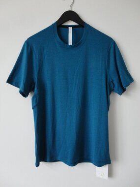 NWT LULULEMON CPRI Capri Blue 4 Way Stretch Somatic Aero SS Top Shirt Men's XL
